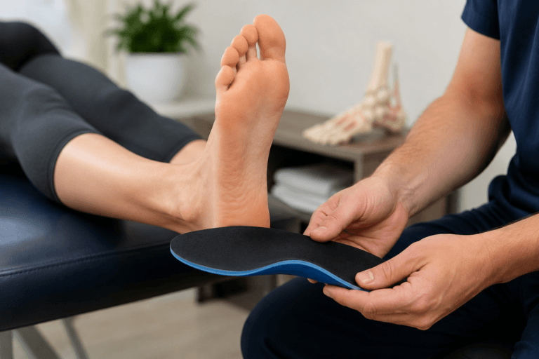 Custom orthotic assessment for plantar fasciitis treatment and heel pain relief in Stouffville clinic